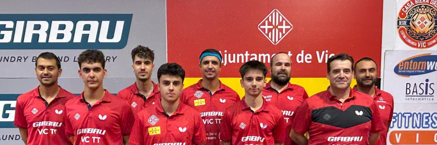 GIRBAU  VIC TT DHM i SDM Temp 2025-26 1a fila: Quim Portet, Biel Rodríguez, Joan Torrents i Jordi Pladevall.  2a fila: Sergi Molist, Biel Gimeno, Diogo Pinho, Carles Bover i Lluís Peix
